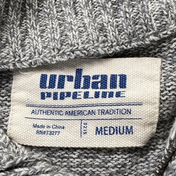 Urban Pipeline Sweater Men M Gray Striped Preppy Y2K Academia Streetwear Grunge - Picture 6 of 13